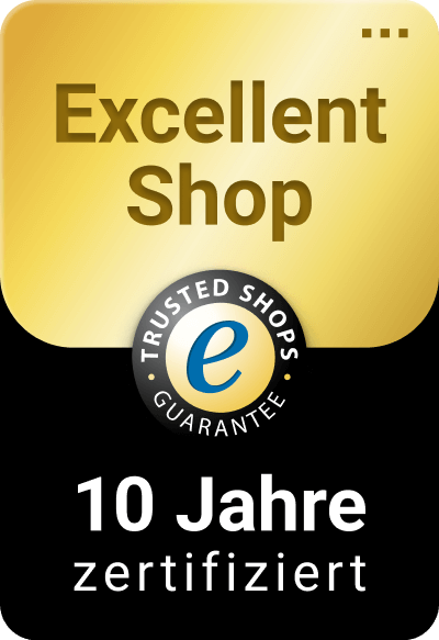 Trusted Shops Excellent Shop 10 Jahre zertifiziert