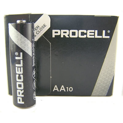 10x Procell AA (Duracell Industrial) Alkaline Batterie Alkaline Batterie