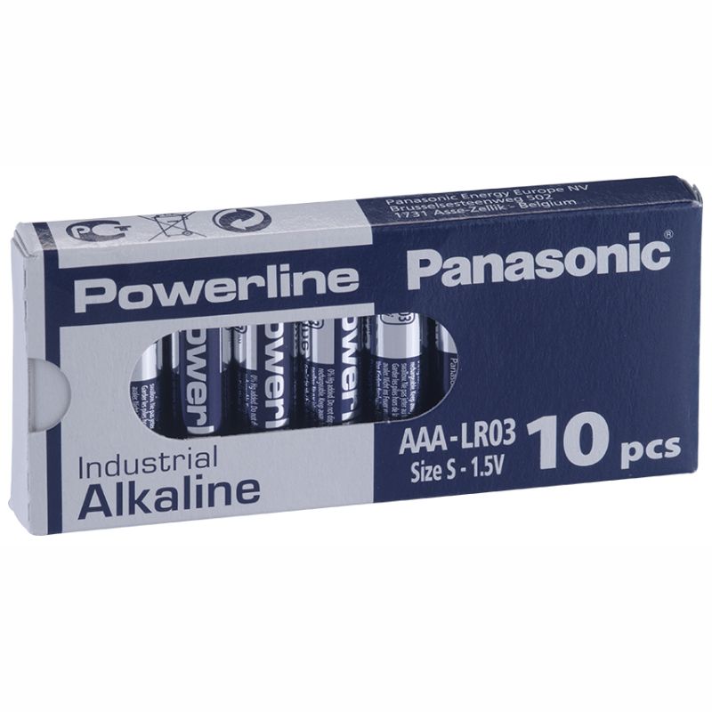 10x Panasonic Powerline Industrial AAA Alkaline Batterie
