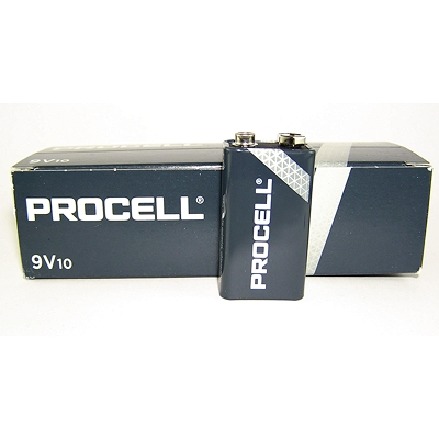 10x Procell 9V (Duracell Industrial) Alkaline Batterie Alkaline Batterie