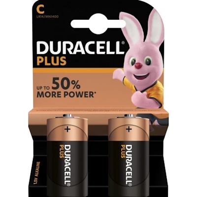 2x Duracell Plus C / Baby Alkaline Batterie Alkaline Batterie