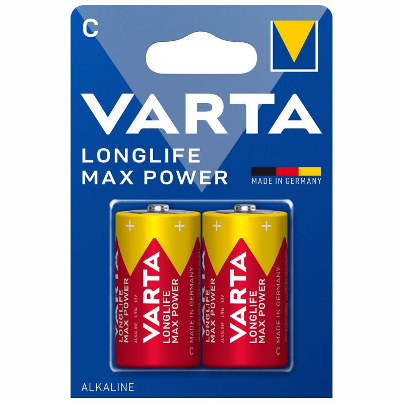2x Varta Longlife Max Power C / Baby Alkaline Batterie Alkaline Batterie