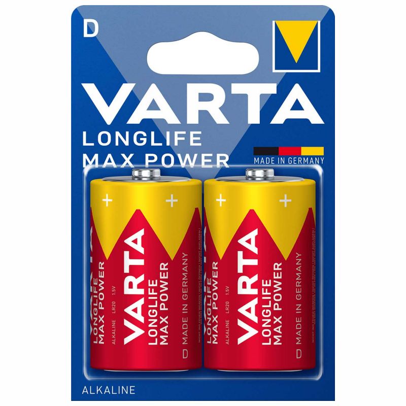2x Varta Longlife Max Power D / Mono Alkaline Batterie Alkaline Batterie