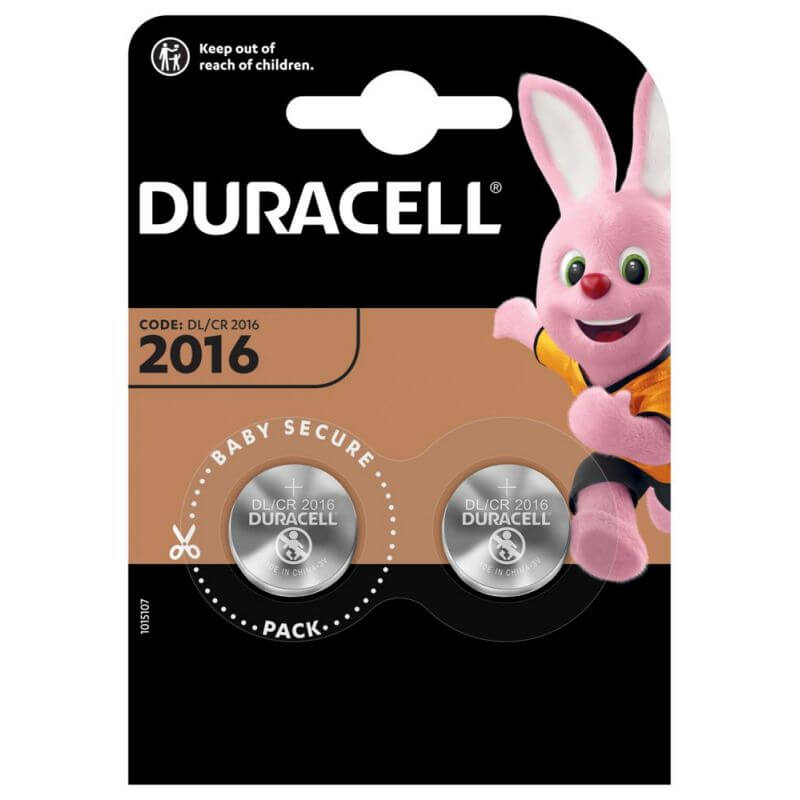 2x Duracell CR2016 Lithium Knopfzelle