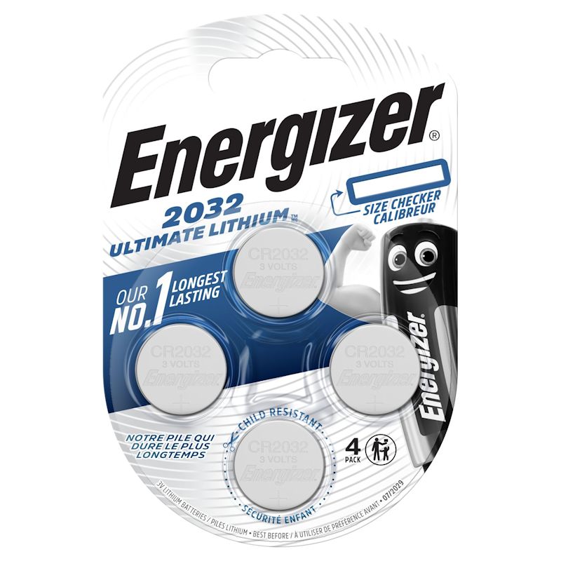 4x Energizer Ultimate Lithium CR2032 3V Knopfzelle Lithium Knopfzelle