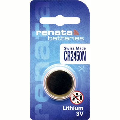 5 x Renata CR 2450N 3V Lithium Knopfzelle Batterie im Blister mit Absatz NEU 