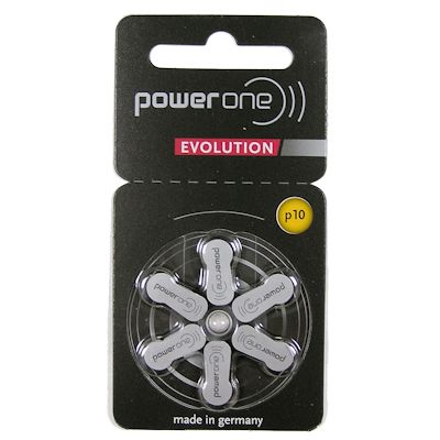 6x Power one EVOLUTION 10 (gelb) Hörgerätebatterien Zink Luft Knopfzelle