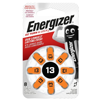 Energizer Hörgeräte Batterie 8 Stück per Pack AZ 13 Zink Luft hearing aid 