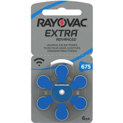 6x Rayovac 675 (blau) Hörgerätebatterien Zink Luft Knopfzelle