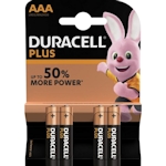 4x Duracell Plus AAA 1.5 Volt
