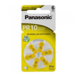 6x Panasonic PR10 (gelb) Hörgerätebatterien 1.45 Volt