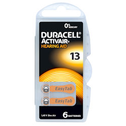6x Duracell Activair 13 (orange) Hörgerätebatterien 1.45 Volt