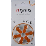6x Signia 13 (orange) Hörgerätebatterien 1.45 Volt
