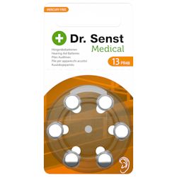 6x Dr. Senst 13 (orange) Hörgerätebatterien 1.45 Volt
